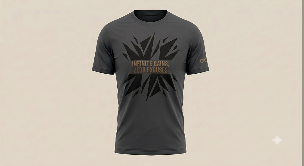 INFINITE GAINS Premium Men's Athletic Gym T-Shirt - Dark Charcoal