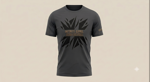 INFINITE GAINS Premium Men's Athletic Gym T-Shirt - Dark Charcoal