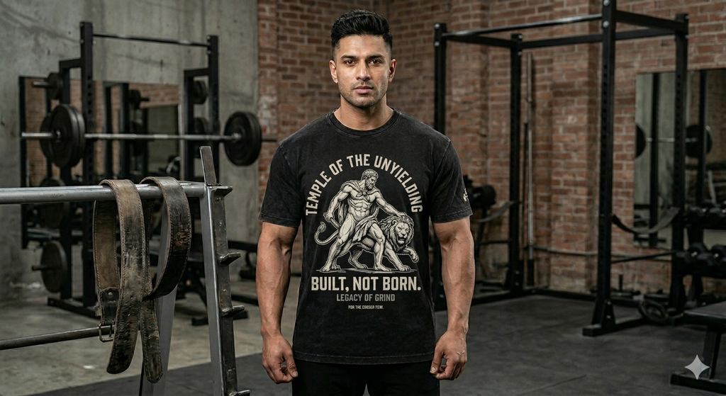 Infinity Premium Washed Black Graphic Tee - Comfort & Style for the Modern Minimalist | GYM