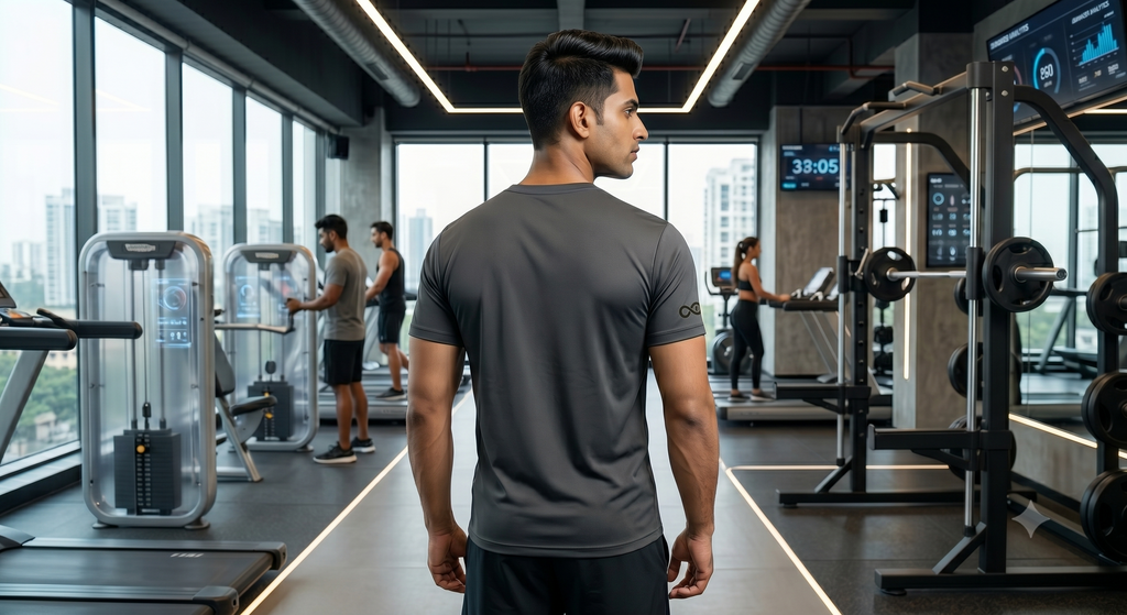 INFINITE GAINS Premium Men's Athletic Gym T-Shirt - Dark Charcoal